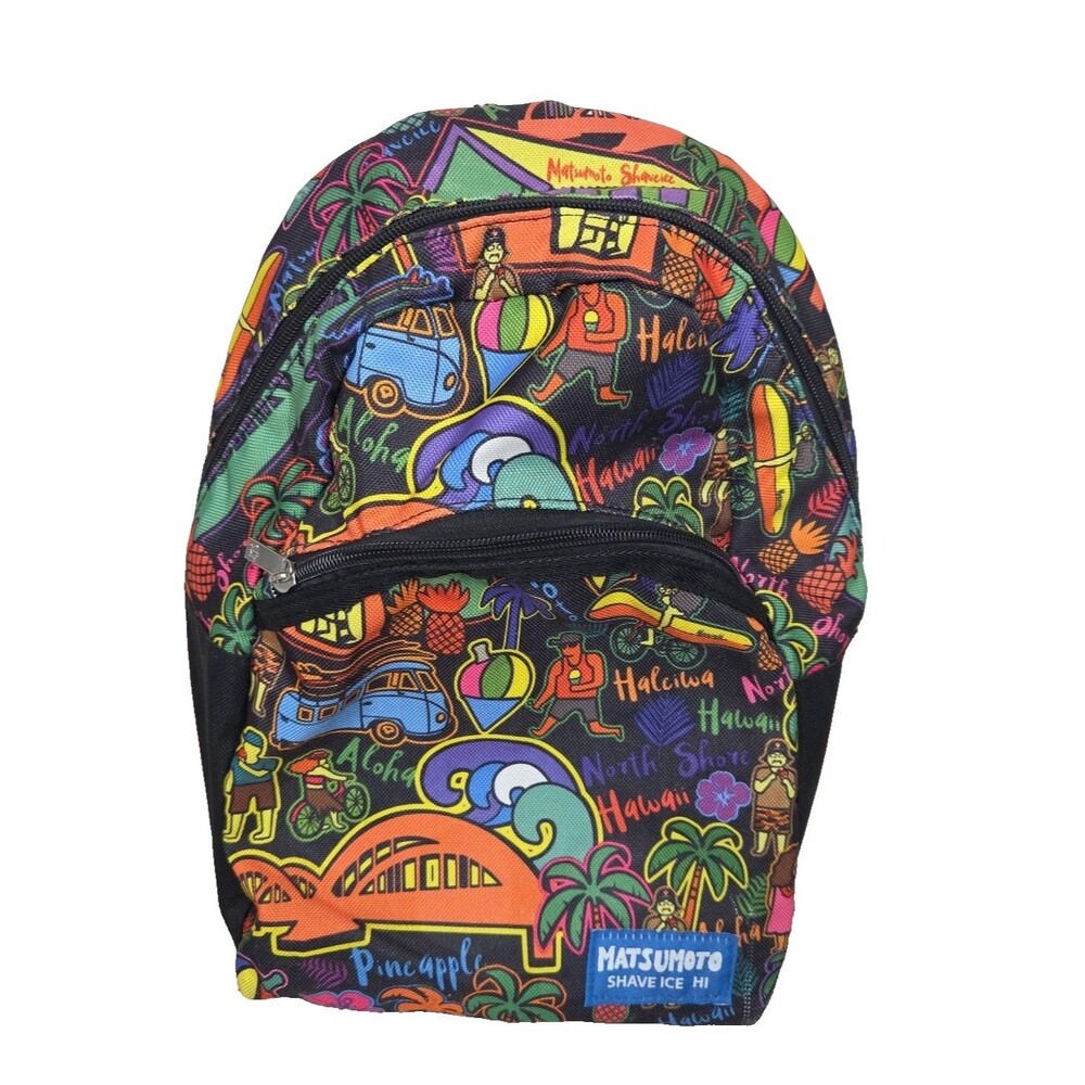 Matsumoto Shave Ice Haleiwa Hawaii Mini Backpack Bag Surf Travel Hippie GUC ** - Picture 2 of 12